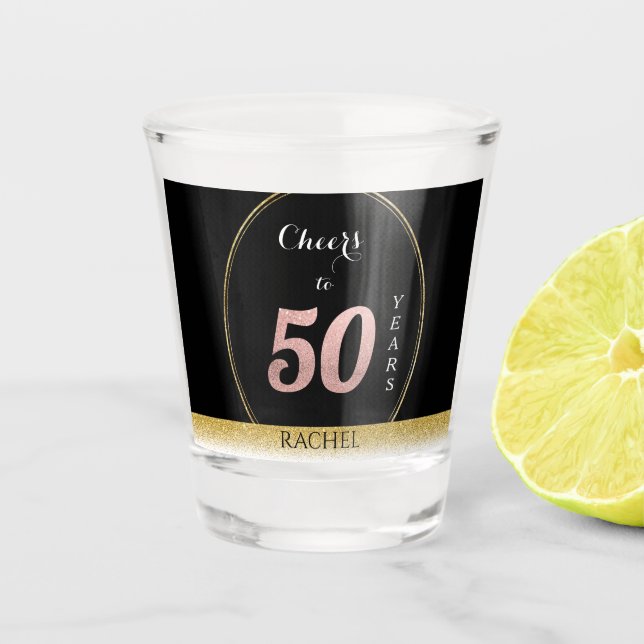 50. Geburtstag Personalisiertes Shot Glass Schnapsglas (Vorderseite)