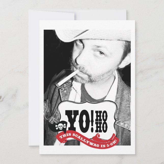 50. Geburtstag Pirate Party Foto Einladungen (Vorderseite)