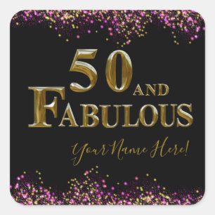50. Geburtstag Quadratischer Aufkleber