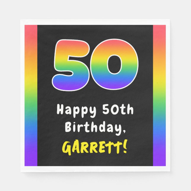 50. Geburtstag: Rainbow Spectrum # 50, Individuell Serviette (Vorderseite)
