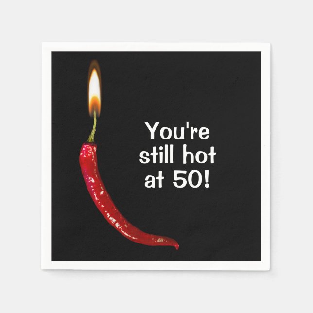 50. Geburtstag Red Hot Pepper Serviette (Vorderseite)