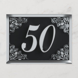 50. Geburtstag Regal Silver Einladung oder Gruß Postkarte