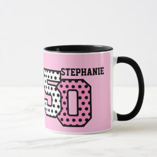 50. Geburtstag ROSA POLKA-PUNKTE individueller Tasse