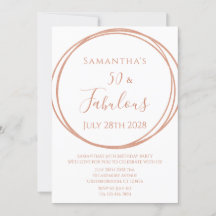 50. Geburtstag Rose Gold Minimal Geburtstag