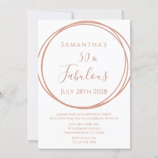 50. Geburtstag Rose Gold Minimal Geburtstag Einladung