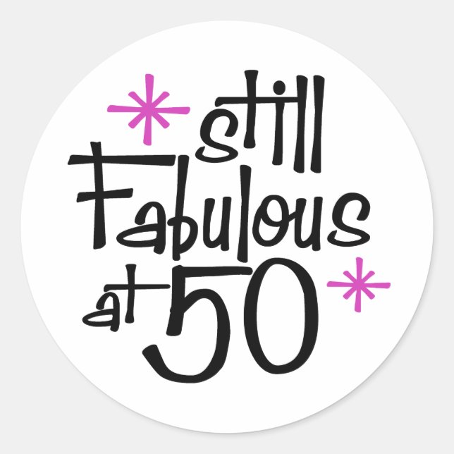 50. Geburtstag Runder Aufkleber (Vorderseite)