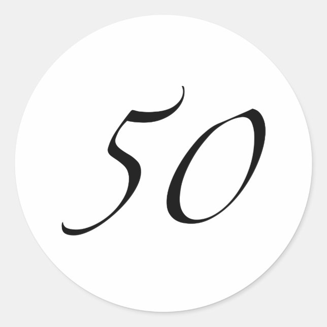50. Geburtstag Runder Aufkleber (Vorderseite)