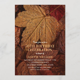 50. Geburtstag Rustikaler Fall Herbsturlaub Land Einladung