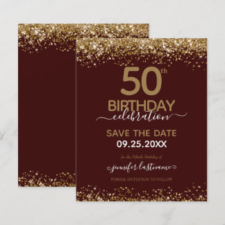 50. Geburtstag Save the Date Einladung