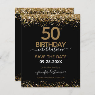 50. Geburtstag Save the Date Einladung