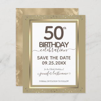 50. Geburtstag Save the Date Einladung