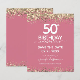 50. Geburtstag Save the Date Einladung