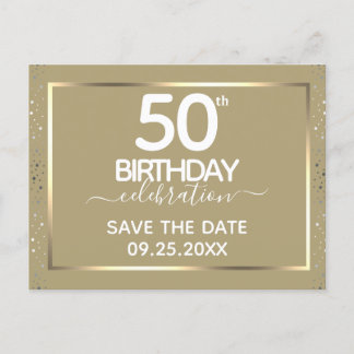 50. Geburtstag Save the Date Einladung Postkarte