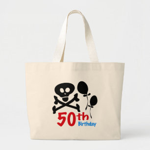 50. Geburtstag Schädelkreuze Jumbo Stoffbeutel