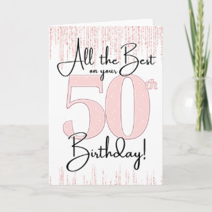 50. Geburtstag Schön in Rosa Karte
