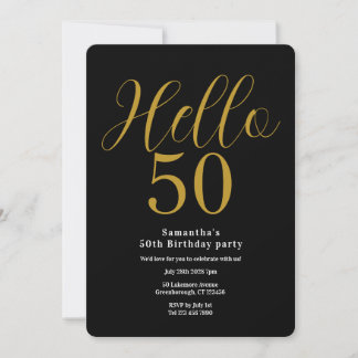50. Geburtstag Schwarz Gold Chic Geburtstag Einladung