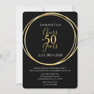 50. Geburtstag Schwarz Gold Prost auf 50 Jahre Par Einladung