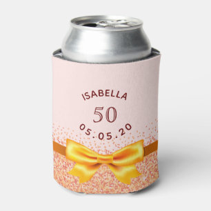 50. Geburtstag Schwarz Rosa Goldbogen Name Dosenkühler