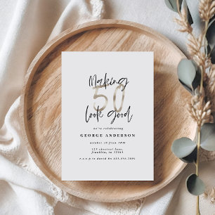 50. Geburtstag schwarz und silber elegant modern