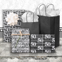 50. Geburtstag Schwarz-weiße Streifen