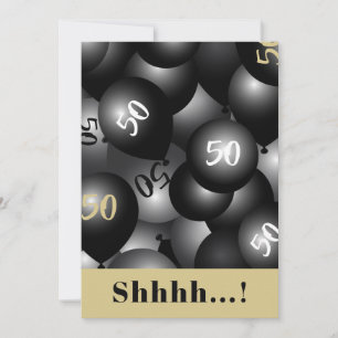50. Geburtstag Schwarzer Ballon Einladung