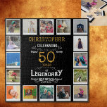 50. Geburtstag Schwarzes Gold FotoCollage<br><div class="desc">Ein personalisiertes, elegantes 50. Geburtstag Vintages Puzzle, das leicht zu gestalten ist, aber schwer für diesen besonderen Geburtstagsfeier zu vollenden ist. Erstellen Sie Ihr eigenes Foto-Puzzle für ein besonderes 50. Geburtstagsgeschenk. Mit 16 benutzerdefinierten Fotos kann das Foto-Puzzle zusätzlich mit dem Namen und jedem Alter personalisiert werden. Foto-Puzzles machen Spaß und...</div>