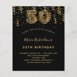 50. Geburtstag schwarzes Goldleopard-Party