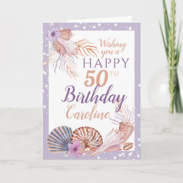 50. Geburtstag Seashell Coral Karte