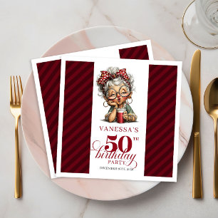 50. Geburtstag Servietten Lustige Alte Dame Skurri