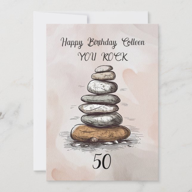 50. Geburtstag Sie Rock Grußkarte Einladung (Vorderseite)