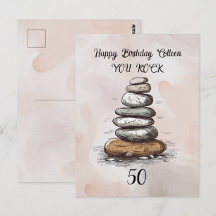 50. Geburtstag Sie Rock Grußkarte Postkarte