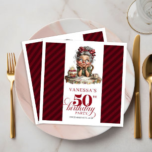 50. Geburtstag Skurril Lustig Alte Dame Party Serv Serviette