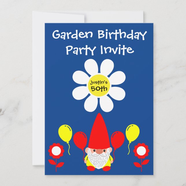 50. Geburtstag Sommergarten Party Einladung (Vorderseite)