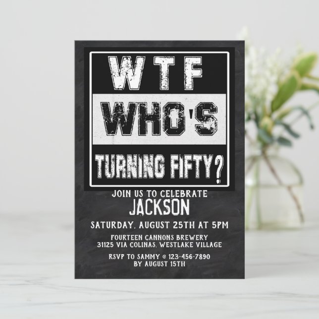 50. Geburtstag, STRAIGHT OUTTA SEINE FÜNFTEN (Stehend Vorderseite)