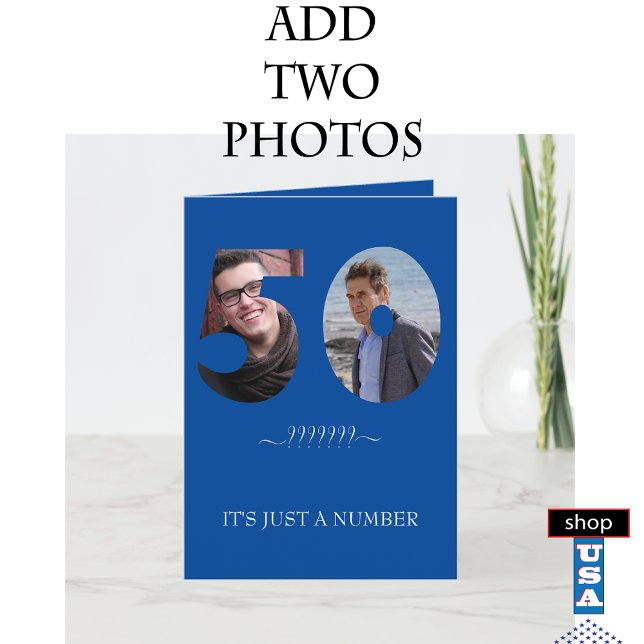 50. Geburtstag Stylized Foto Template Card Karte (Von Creator hochgeladen)