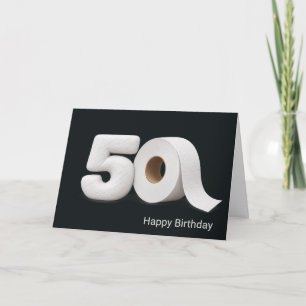 50. Geburtstag Toilettenpapierrolle Karte