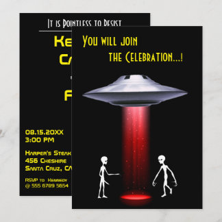 50. Geburtstag 👽 UFO Alien Entführung Party Einladung