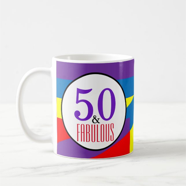 50. Geburtstag und vorzüglich Kaffeetasse (Links)