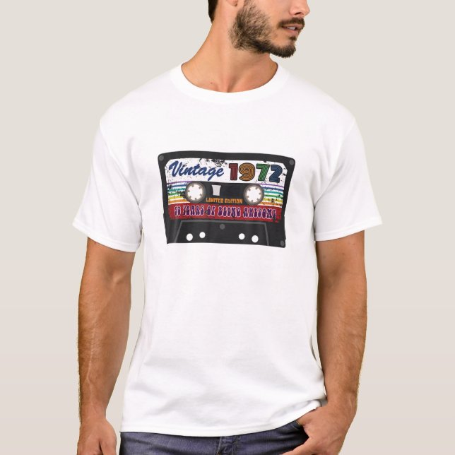 50. Geburtstag Vintag 1972 Männerkassette T-Shirt (Vorderseite)