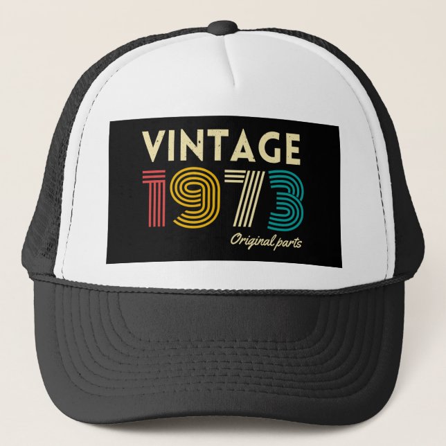 50. Geburtstag Vintag 1973 Originalteile Truckerkappe (Vorderseite)