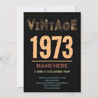 50. Geburtstag Vintag 1973 Party Einladung