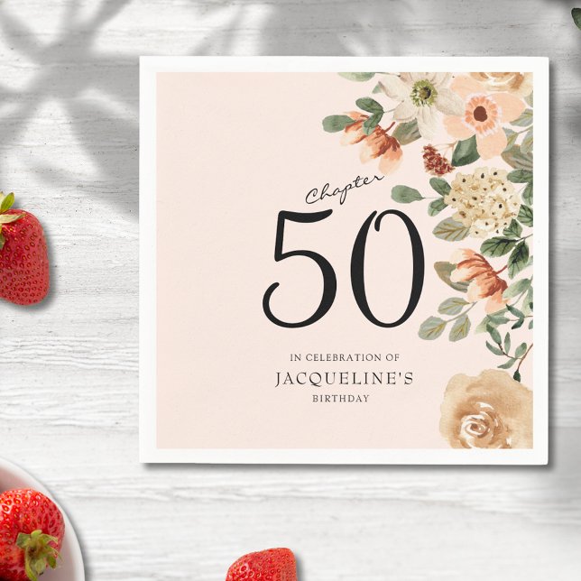50. Geburtstag Vintag Serviette (Our elegant 50th Birthday Vintage Floral Napkins from Zazzle can transform your party's atmosphere.)