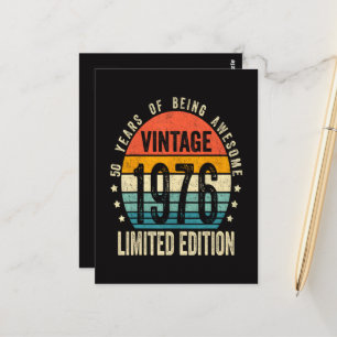 50. Geburtstag Vintage 1976 limitierte Auflage  Postkarte
