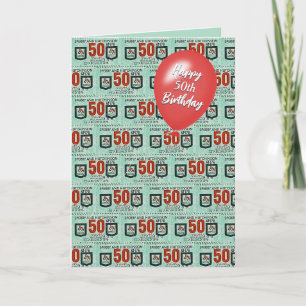 50. Geburtstag Vintage-Briefmarken Karte
