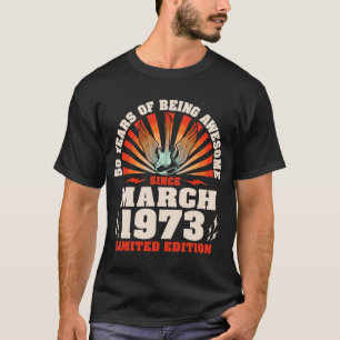 50. Geburtstag Vintage Gitarrist Music Geborener M T-Shirt