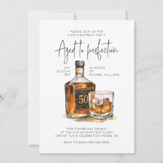 50. Geburtstag Whiskey-Einladung Fein und gereift Einladung