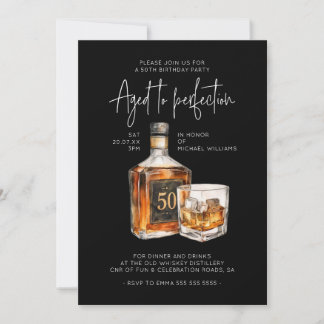 50. Geburtstag Whiskey-Einladung Fünfzig Cheers fü Einladung
