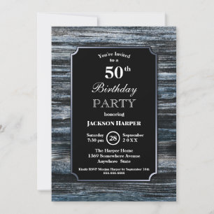 50. Geburtstag Wood Party Einladung