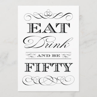 50. Geburtstags-Abendessen Party essen Drink und s Einladung