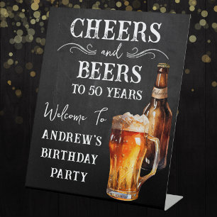 50. Geburtstags Cheers und Beers Party-Schild Sockelschild